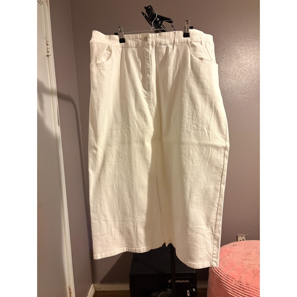 Skies Are Blue Curvy White Jean‎ Skirt with Pockets - Sz 1X - NWT